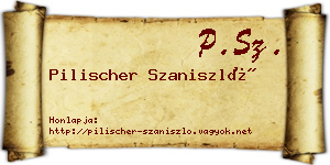 Pilischer Szaniszló névjegykártya